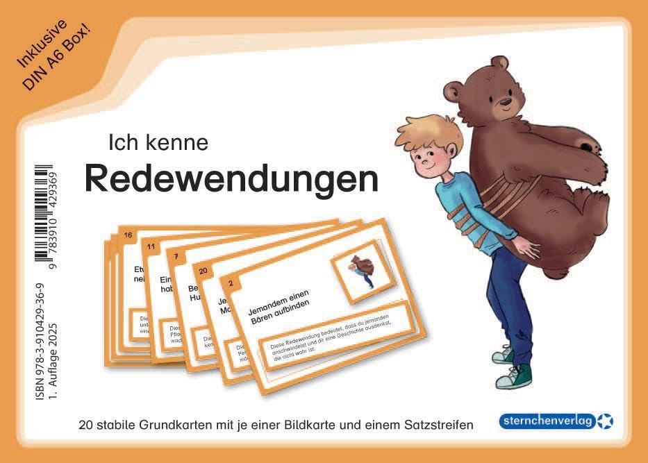 Ich kenne Redewendungen: 20 stabile Grundkarten mit je einer Bildkarte und einem Satzstreifen in der Box