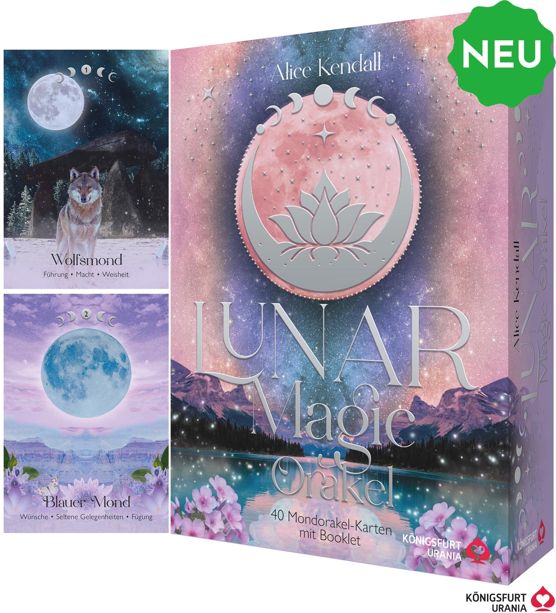 Kendall, Alice: Lunar Magic Orakel - 40 Mondorakel-Karten mit Booklet (Deutsch; also in English. Search for product ID: 4250375110293 to get the lowest price)