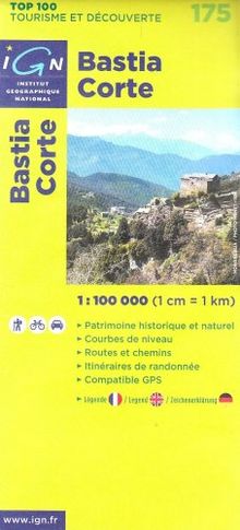 Bastia Corte 1 : 100 000 (Ign Top 100s)