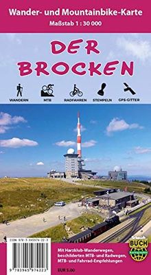 Der Brocken: Wander- und Mountainbike-Karte