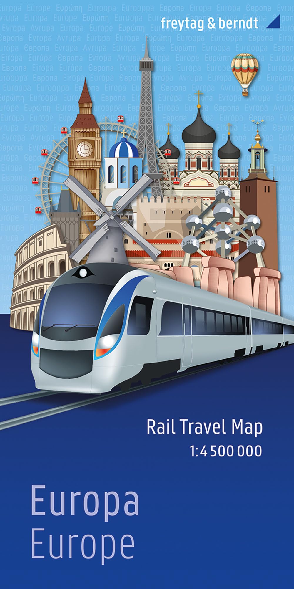 Europa, Rail Travel Map 1:4.500.000, freytag & berndt: Eisenbahnkarte mit Fährverbindungen und Ausschnitt Zentraleuropa (freytag & berndt Auto + Freizeitkarten)