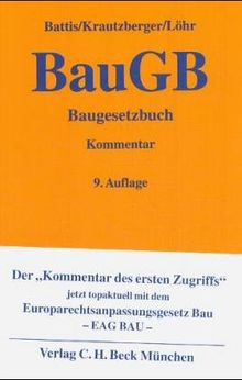 BAUGESETZBUCH BAUGB DE Battis, Ulrich, Krautzberger, Michael | Livre ...