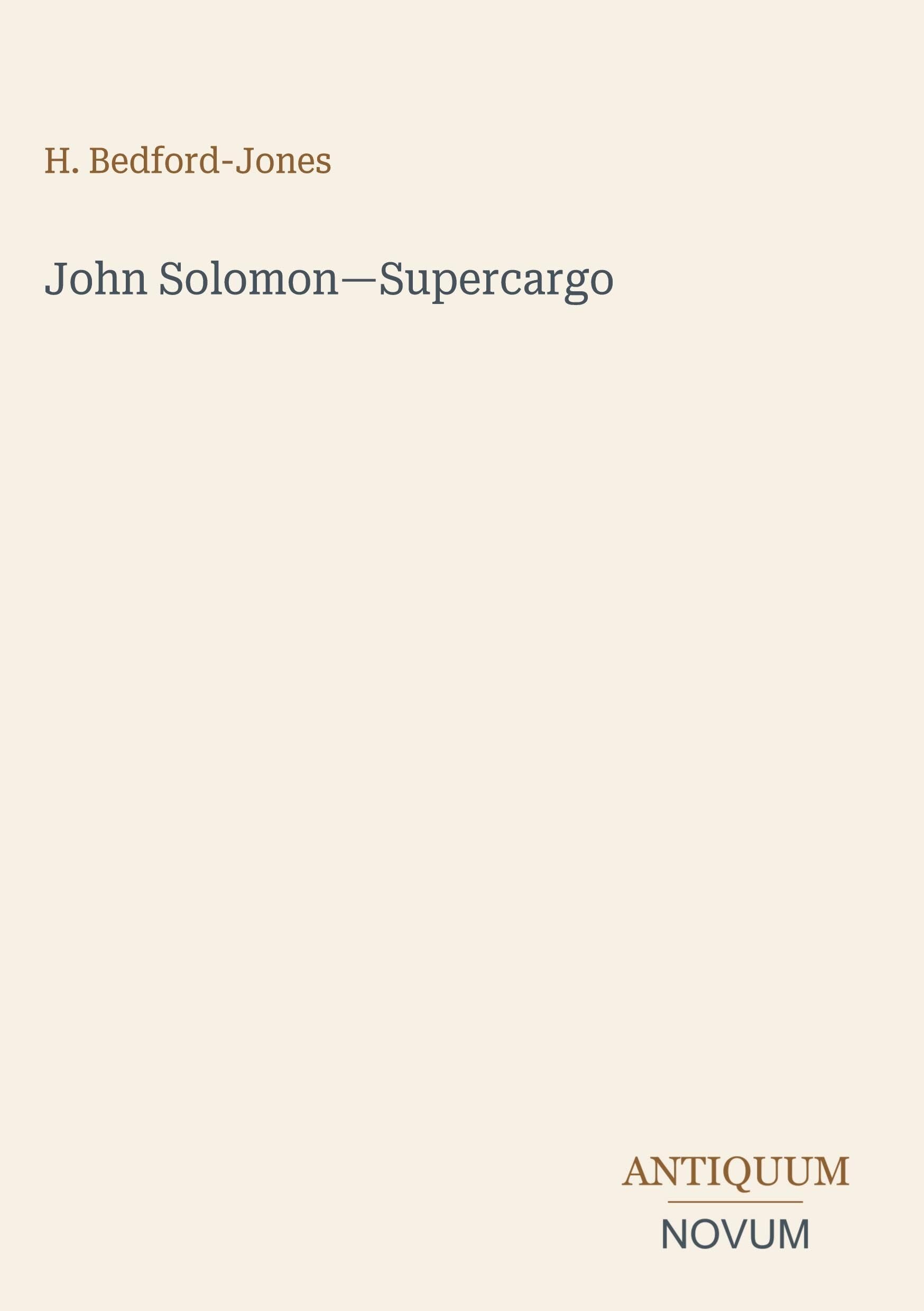 John Solomon-Supercargo