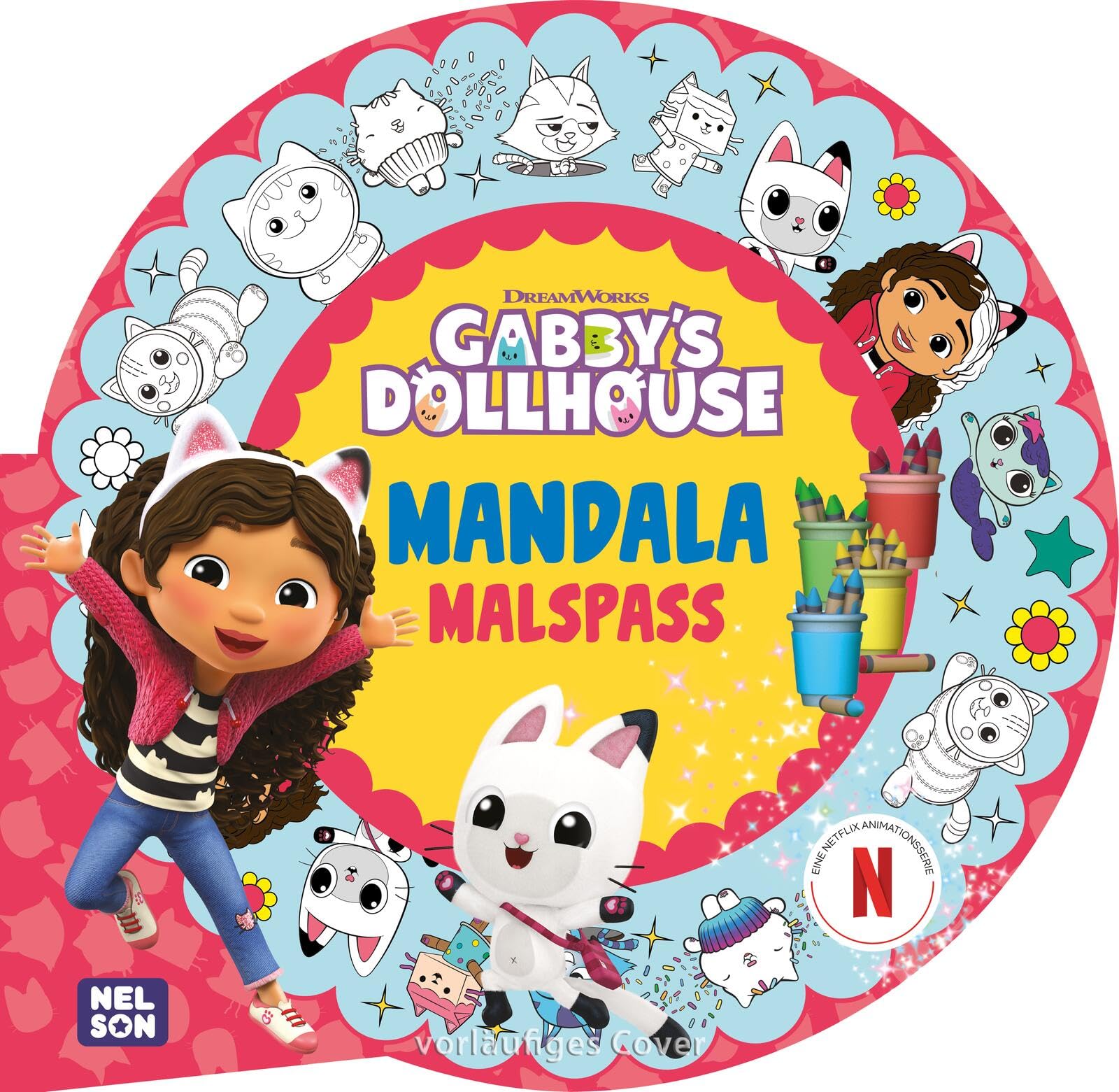 Gabby's Dollhouse: Mandala-Malspaß: Rund gestanztes Ausmalbuch mit vielen Motiven