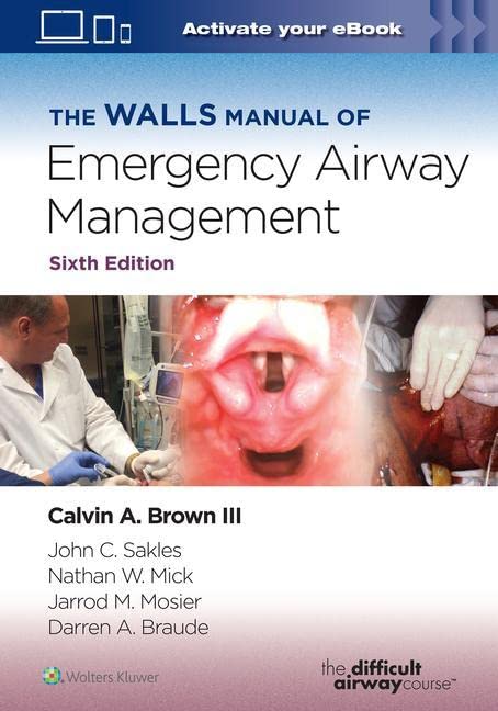 Brown, Calvin A The Walls Manual Of Emergency Airway Management