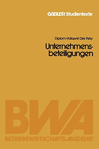 Unternehmensbeteiligungen (Gabler-Studientexte)