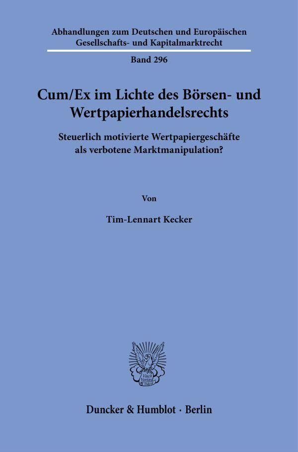 Cum-Ex im Lichte des Börsen- und Wertpapierhandelsrechts