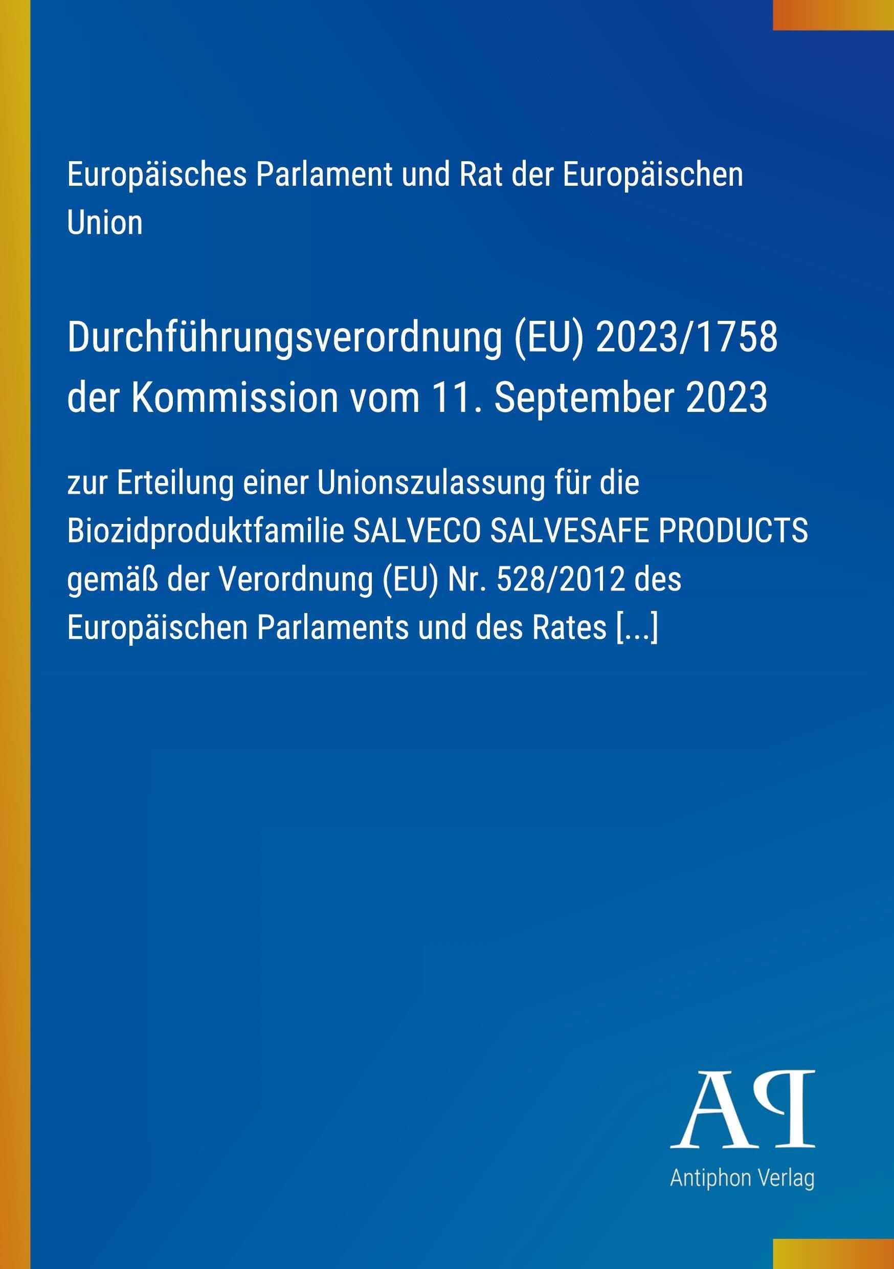 Durchführungsverordnung (EU) 2023/1758 der Kommission vom 11. September 2023