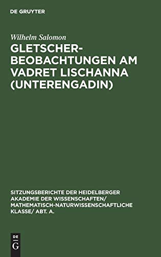 Gletscherbeobachtungen am Vadret Lischanna (Unterengadin) (Sitzungsberichte der Heidelberger Akademie der Wissenschaften/ Abt. A. Mathematisch-physikalische Wissenschaften, 1929, 4, Band 1929)