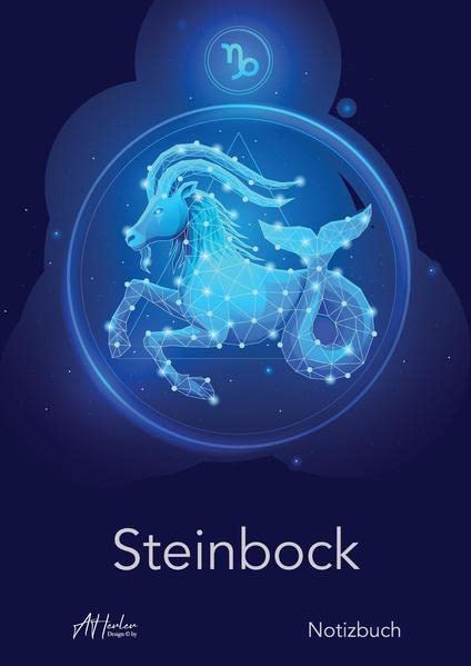 Sternzeichen Steinbock Notizbuch | Designed by Alfred Herler: Liniertes Notizbuch mit mit 150 Seiten in edlem Astrologie-Design zum niederschreiben ... Notizen, persönlichen Gedanken und Ideen