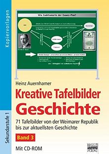 Kreative Tafelbilder Geschichte: Band 3 - 71 Tafelbilder von der Weimarer Republik bis zur aktuellsten Geschichte: Kopiervorlagen mit CD-ROM