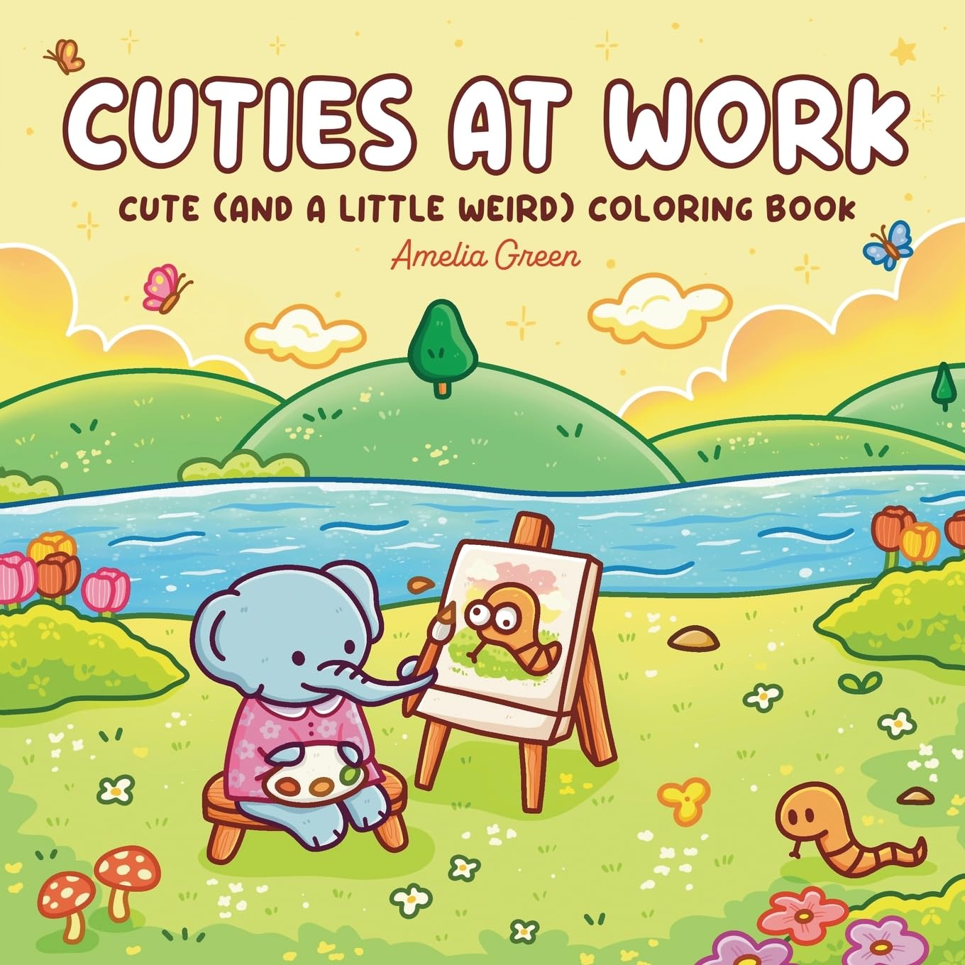 Cuties At Work: Coloring Book for Adults and Teens Featuring Cute Animal Characters Doing Their Best at Work