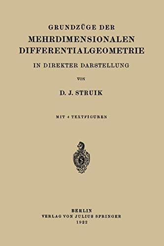 Grundzüge der mehrdimensionalen Differentialgeometrie in direkter Darstellung