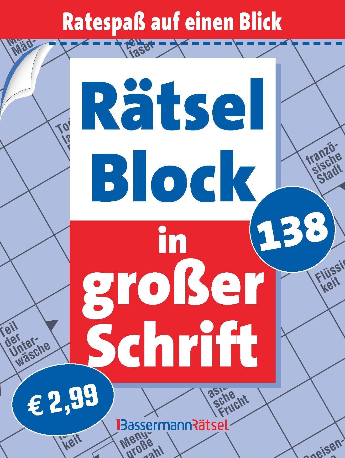 Rätselblock in großer Schrift 138 (5 Exemplare à 2,99 EUR)