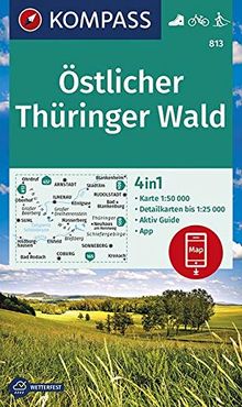 KOMPASS Wanderkarte Östlicher Thüringer Wald: 4in1 Wanderkarte 1:50000 mit Aktiv Guide und Detailkarten inklusive Karte zur offline Verwendung in der ... Langlaufen. (KOMPASS-Wanderkarten, Band 813)
