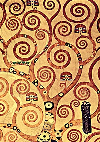 Notizbuch schön gestaltet mit Leseband - A5 Hardcover blanko - Gustav Klimt Lebensbaum - 100 Seiten 90g/m² - FSC Papier: Notebook A5 - Jugendstil - Journal gebunden - Wiener Secession