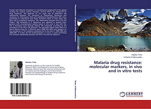 Malaria drug resistance: molecular markers, in vivo and in vitro tests