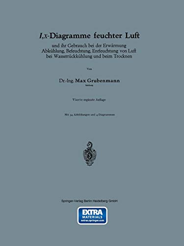 I,x-Diagramme feuchter Luft und ihr Gebrauch bei der Erwärmung, Abkühlung, Befeuchtung, Entfeuchtung von Luft bei Wasserrückkühlung und beim Trocknen (German Edition)