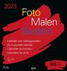 Foto-Malen-Basteln Bastelkalender schwarz groß 2023: Fotokalender zum Selbstgestalten. Do-it-yourself Kalender mit festem Fotokarton. Format: 45,5 x 48 cm
