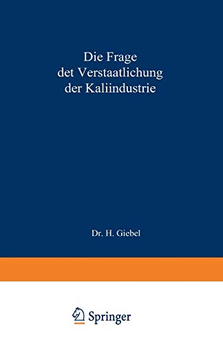 Die Frage der Verstaatlichung der Kaliindustrie
