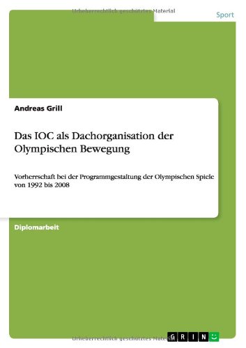 Das IOC als Dachorganisation der Olympischen Bewegung: Vorherrschaft bei der Programmgestaltung der Olympischen Spiele von 1992 bis 2008