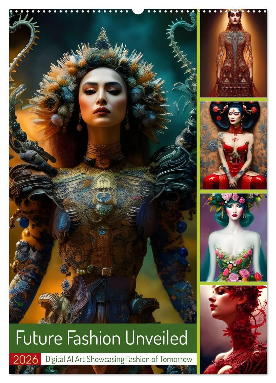Future Fashion Unveiled (Wall Calendar 2026 DIN A2 portrait), CALVENDO 12 Month Wall Calendar: Digital AI Art Showcasing Fashion of Tomorrow