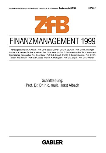 Finanzmanagement 1999 (ZfB Special Issue, 3, Band 3)