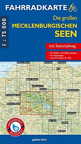 Fahrradkarte Die großen Mecklenburgischen Seen: Mit Mecklenburgischer Seen-Radweg. Mit UTM-Gitter für GPS. Wasser- und reißfest. (Fahrradkarten)