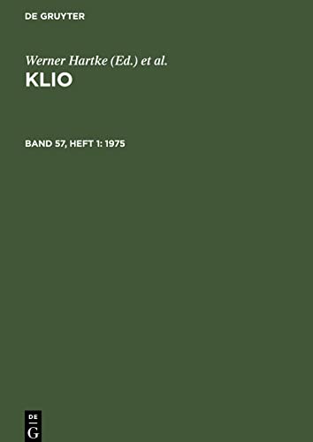 Klio, Band 57, Heft 1, Klio (1975)
