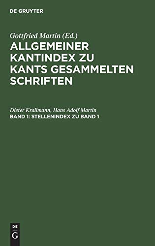 Stellenindex zu Band 1 (Allgemeiner Kantindex zu Kants gesammelten Schriften)