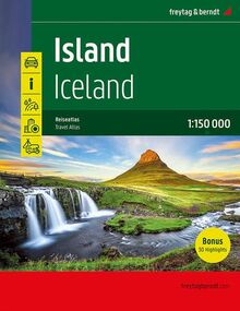 Island Superatlas, Autoatlas 1:150.000, Spiralbindung: 30 Highlights, Camping- und Stellplätze (freytag & berndt Autoatlanten)