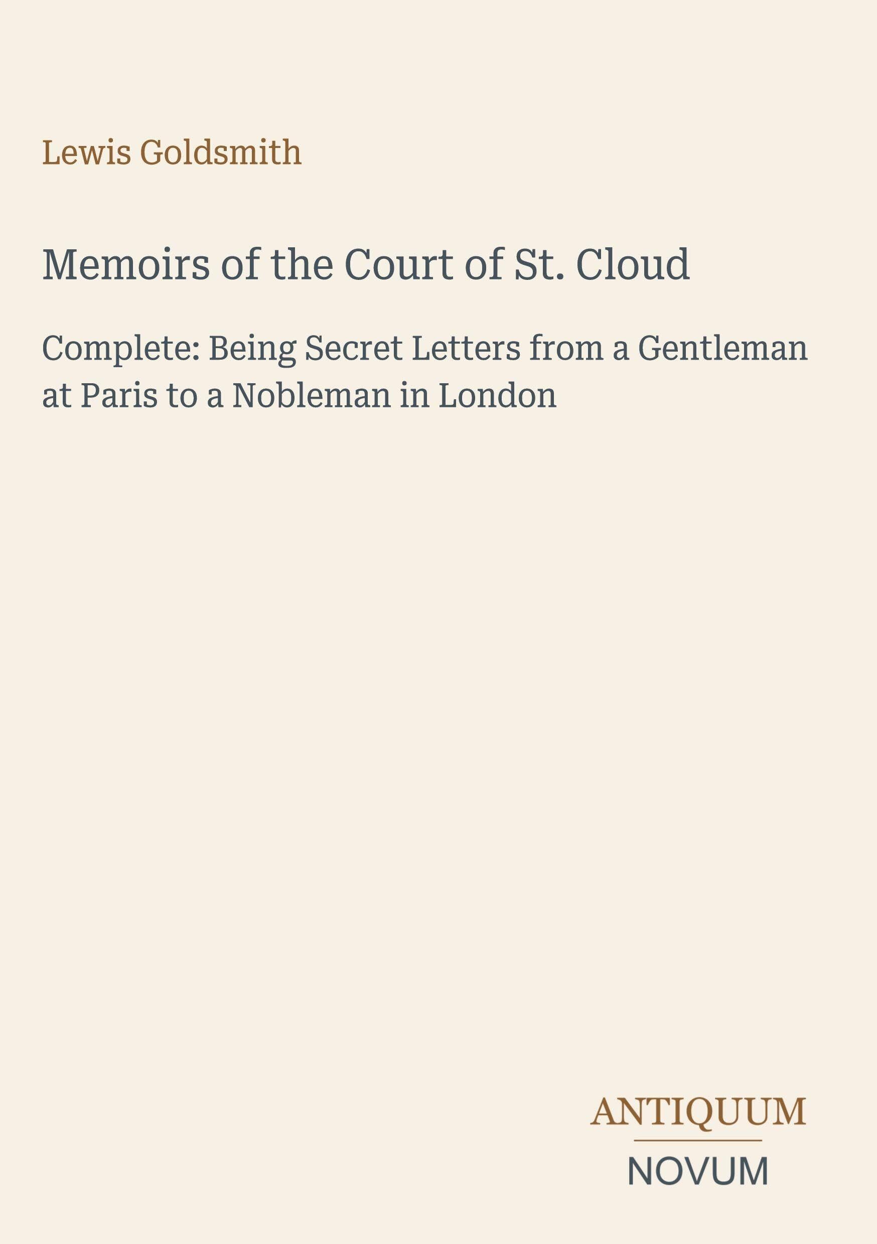Memoirs of the Court of St. Cloud