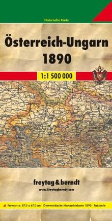 Freytag Berndt Monarchiekarte, Österreich - Ungarn 1890, 1:1.500.000