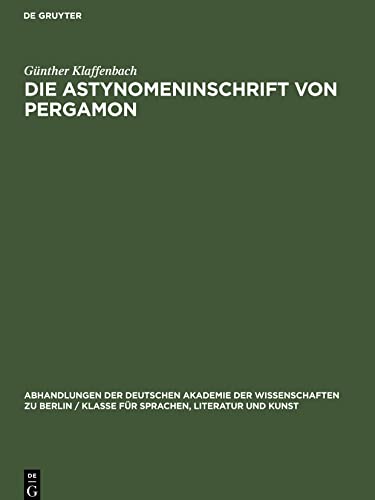 Die Astynomeninschrift von Pergamon