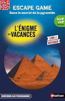 Dans le secret de la pyramide : de la 5e à la 4e, 12-13 ans : conforme aux programmes