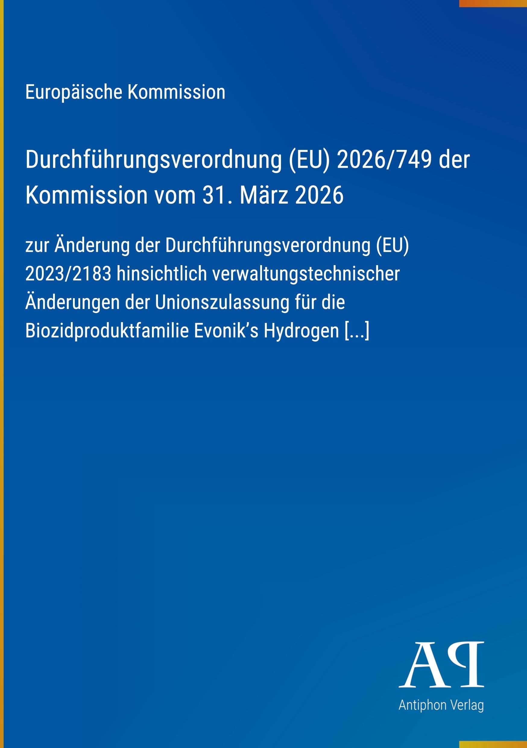 Durchführungsverordnung (EU) 2026/749 der Kommission vom 31. März 2026