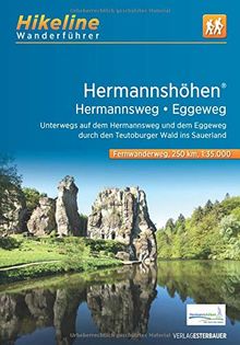 Fernwanderweg Hermannshöhen - Hermannsweg-Eggeweg: Unterwegs auf Hermannsweg und Eggeweg durch den Teutoburger Wald ins Sauerland, 1:35.000, 250 km (Hikeline /Wanderführer)