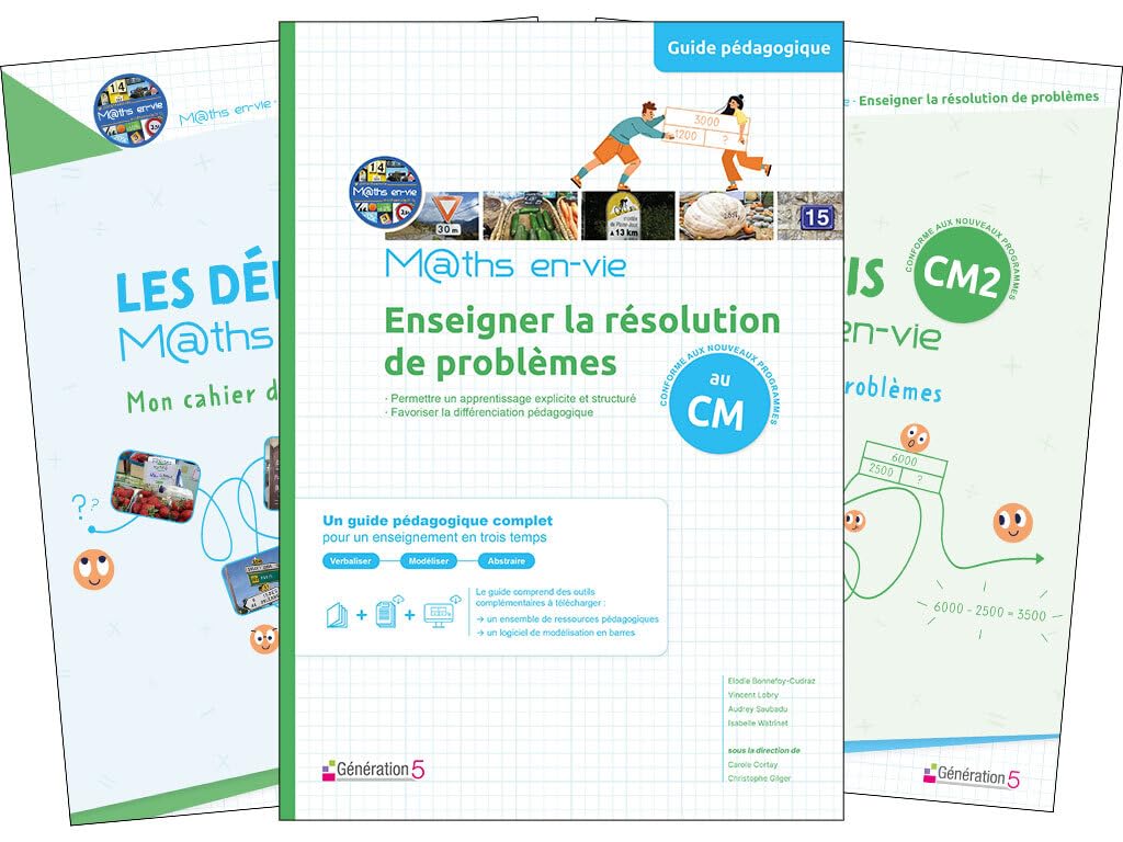 M@ths en-vie, enseigner la résolution de problèmes au CM : guide pédagogique + cahier élève CM1 et CM2 : conforme aux nouveaux programmes