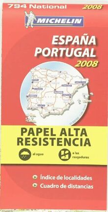 ESPAGNE HAUTE RESISTANCE / ONVERSCHEURBAAR 17794 CARTE ' NATIONAL ' MICHELIN KAART (KAARTEN/CARTES MICHELIN)