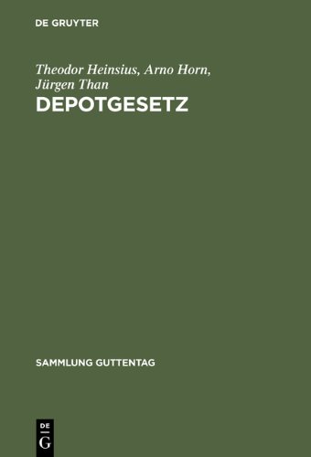 Depotgesetz: Kommentar zum Gesetz über die Verwahrung und Anschaffung von Wertpapieren vom 4.2.1937 (Sammlung Guttentag)