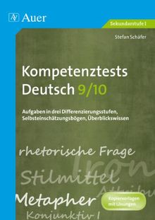 Kompetenztests Deutsch, Klasse 9/10: Aufgaben in drei Differenzierungsstufen, Selbsteinschätzungsbögeb, Überblickswissen