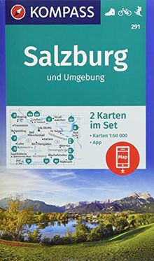 Salzburg und Umgebung: 2 Wanderkarten 1:50000 im Set inklusive Karte zur offline Verwendung in der KOMPASS-App. Fahrradfahren. Skitouren. (KOMPASS-Wanderkarten, Band 291)