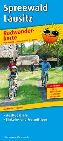 Radwanderkarte Spreewald /Lausitz: Mit Ausflugszielen, Einkehr- & Freizeittipps, wetterfest, reissfest, abwischbar, GPS-genau. 1:100000