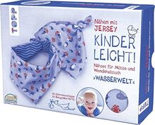 Nähen mit Jersey - Kinderleicht! Nähset Mütze und Wendetuch Wasserwelt: Anleitung und Material für eine Knotenmütze und ein Wendedreieckstuch aus Jersey-Stoff für Jungen zum Selbernähen