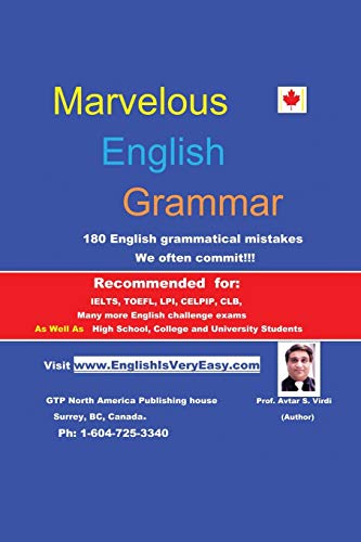 Marvelous English Grammar: 180 English Grammatical Mistakes