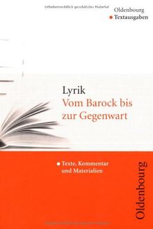 Lyrik (Textausgabe): Vom Barock bis zur Gegenwart