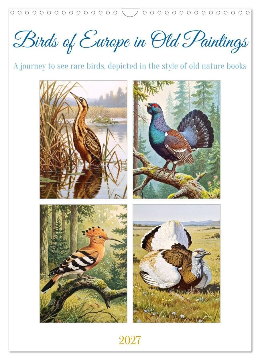 Birds of Europe in Old Paintings (Wall Calendar 2027 DIN A3 portrait), CALVENDO 12 Month Wall Calendar