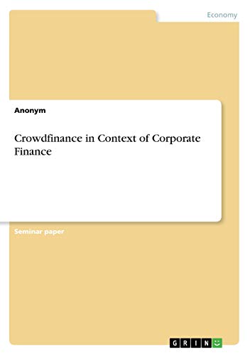 Crowdfinance in Context of Corporate Finance