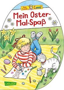 Conni Gelbe Reihe (Beschäftigungsbuch): Mein Oster-Mal-Spaß: Ausmalbilder, Bastelideen und leichte Rätsel | ** Eiförmig gestanzt **