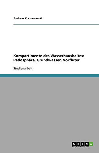 Kompartimente des Wasserhaushaltes: Pedosphäre, Grundwasser, Vorfluter